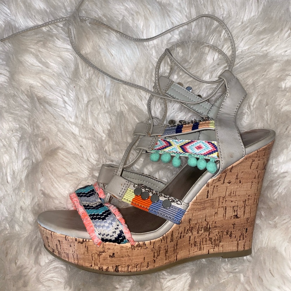 Madden Girl by Steve Madden Colorful Lace up Wedges
